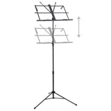 Music Book Stand Black Steel - Front View