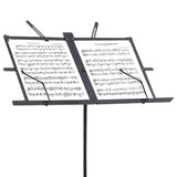 Music Book Stand Black Steel - Rear View