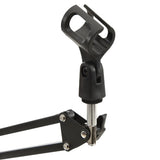 Table Mounted Microphone Stand Black Steel - 45-Degree Angle