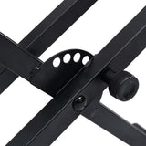 Double Braced Keyboard Stand X-Frame Black - 45-Degree Angle