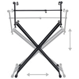 Double Braced Keyboard Stand X-Frame Black