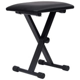 Double Braced Keyboard Stand and Stool Set Black - 45-Degree Angle