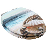 WC Toilet Seat with Soft Close Lid MDF Muschel Design - Side View