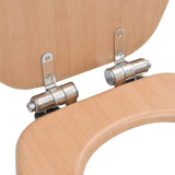 WC Toilet Seat with Soft Close Lid MDF Bamboo Design - Rear View