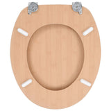 WC Toilet Seat with Lid MDF Bamboo Design - 45-Degree Angle