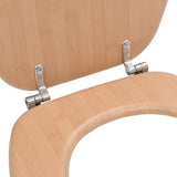 WC Toilet Seat with Lid MDF Bamboo Design - Rear View