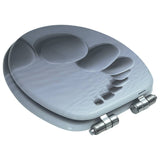 WC Toilet Seat with Soft Close Lid MDF Stones Design - Top-Down View