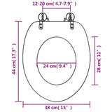 WC Toilet Seat with Soft Close Lid MDF Dolphins Design - Extra Image