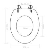 WC Toilet Seat with Soft Close Lid MDF Water Drop Design - Extra Image