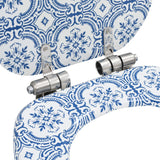 WC Toilet Seat with Soft Close Lid MDF Porcelain Design - Rear View