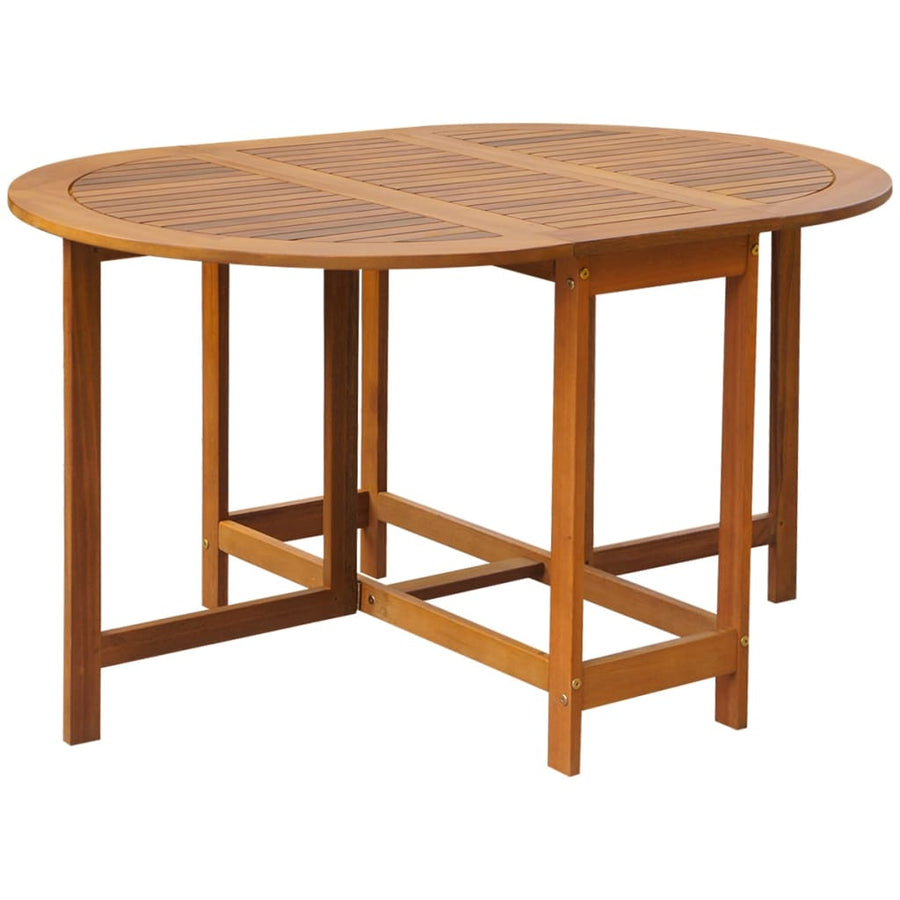 5 Piece Folding Outdoor Dining Set Solid Acacia Wood