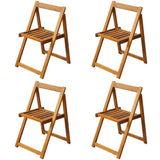 5 Piece Folding Outdoor Dining Set Solid Acacia Wood