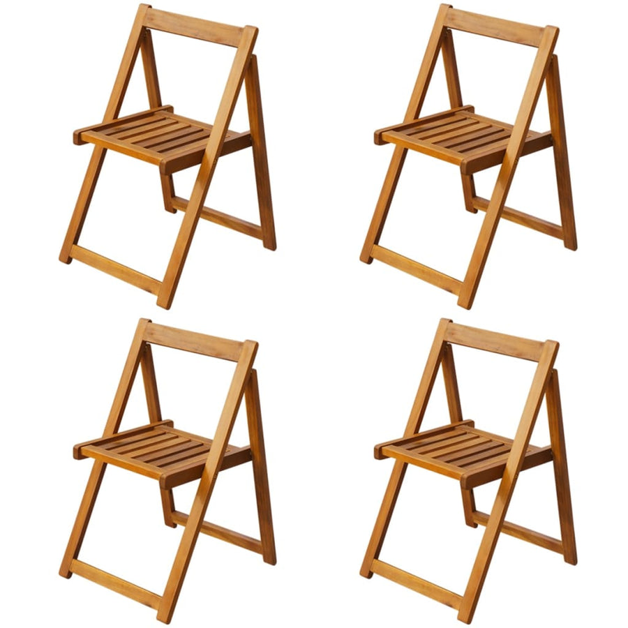5 Piece Folding Outdoor Dining Set Solid Acacia Wood
