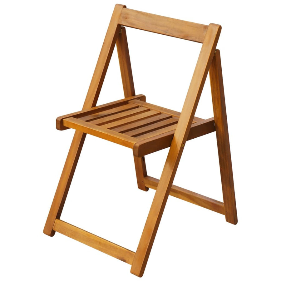 5 Piece Folding Outdoor Dining Set Solid Acacia Wood