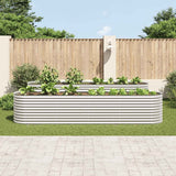 Garden Raised Bed 400x80x81 cm Galvanised Steel Silver - Side View