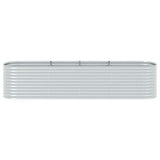 Garden Raised Bed 400x80x81 cm Galvanised Steel Silver