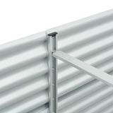 Garden Raised Bed 400x80x81 cm Galvanised Steel Silver - Close-Up Angle