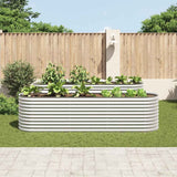 Garden Raised Bed 320x80x81 cm Galvanised Steel Silver