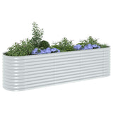 Garden Raised Bed 320x80x81 cm Galvanised Steel Silver - Top-Down View