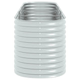 Garden Raised Bed 320x80x81 cm Galvanised Steel Silver - Rear View