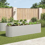 Garden Raised Bed 320x80x81 cm Galvanised Steel Silver