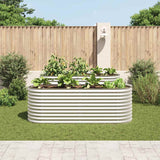Garden Raised Bed 240x80x81 cm Galvanised Steel Silver - Side View