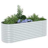 Garden Raised Bed 240x80x81 cm Galvanised Steel Silver - Top-Down View
