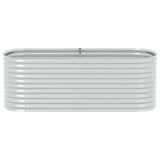 Garden Raised Bed 240x80x81 cm Galvanised Steel Silver - 45-Degree Angle