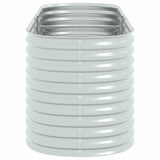 Garden Raised Bed 240x80x81 cm Galvanised Steel Silver - Rear View