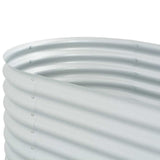 Garden Raised Bed 240x80x81 cm Galvanised Steel Silver - Low Angle