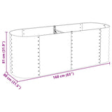 Garden Raised Bed 240x80x81 cm Galvanised Steel Silver