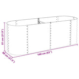 Garden Raised Bed 240x80x81 cm Galvanised Steel Silver - Extra Image