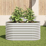 Garden Raised Bed 160x80x81 cm Galvanised Steel Silver - Side View
