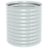 Garden Raised Bed 80x80x81 cm Galvanised Steel Silver - Front View