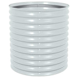 Garden Raised Bed 80x80x81 cm Galvanised Steel Silver - 45-Degree Angle