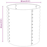 Garden Raised Bed 80x80x81 cm Galvanised Steel Silver - Low Angle