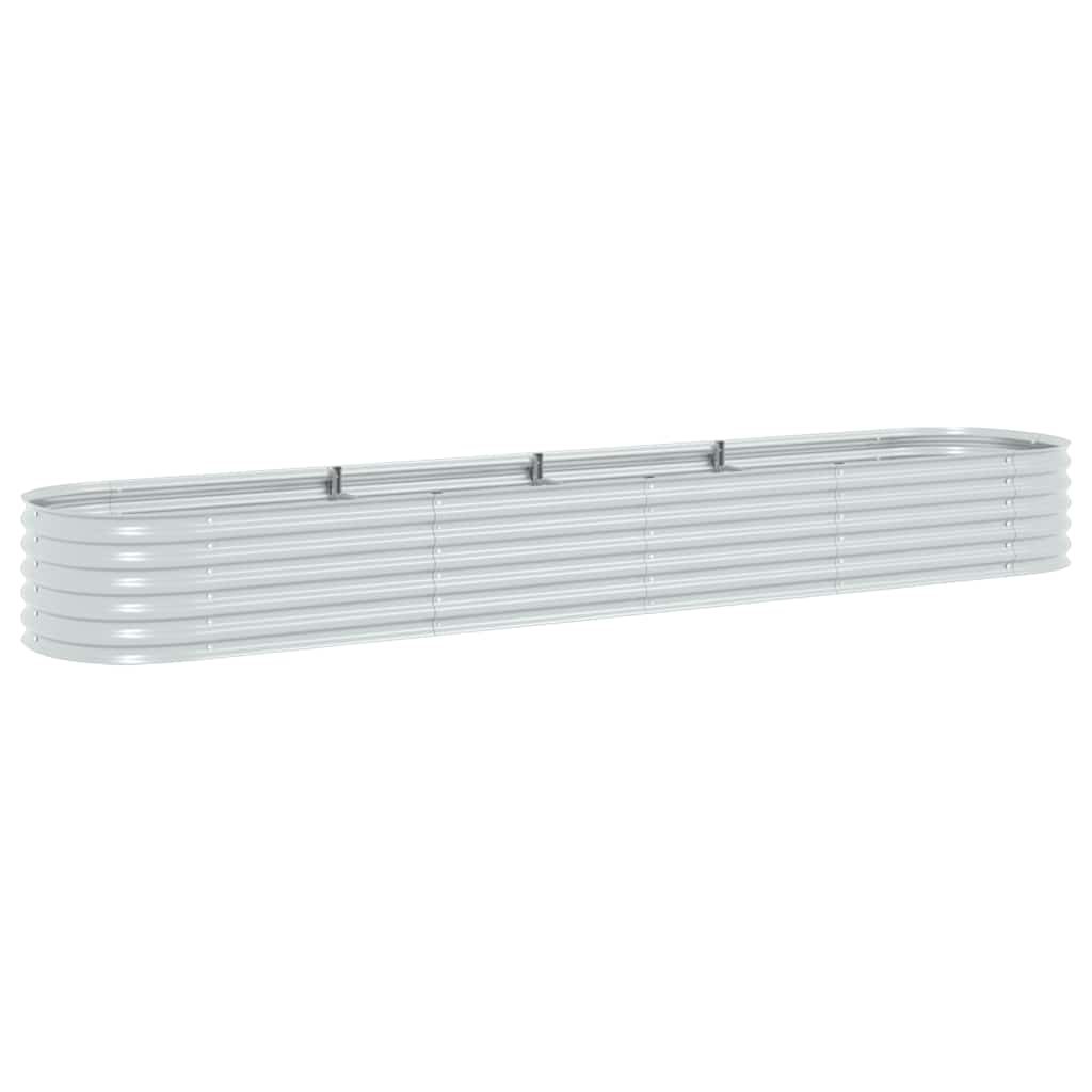 Garden Raised Bed 400x80x44 cm Galvanised Steel Silver