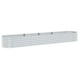 Garden Raised Bed 400x80x44 cm Galvanised Steel Silver