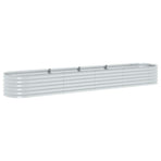 Garden Raised Bed 400x80x44 cm Galvanised Steel Silver
