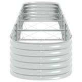 Garden Raised Bed 400x80x44 cm Galvanised Steel Silver