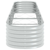 Garden Raised Bed 400x80x44 cm Galvanised Steel Silver - 45-Degree Angle