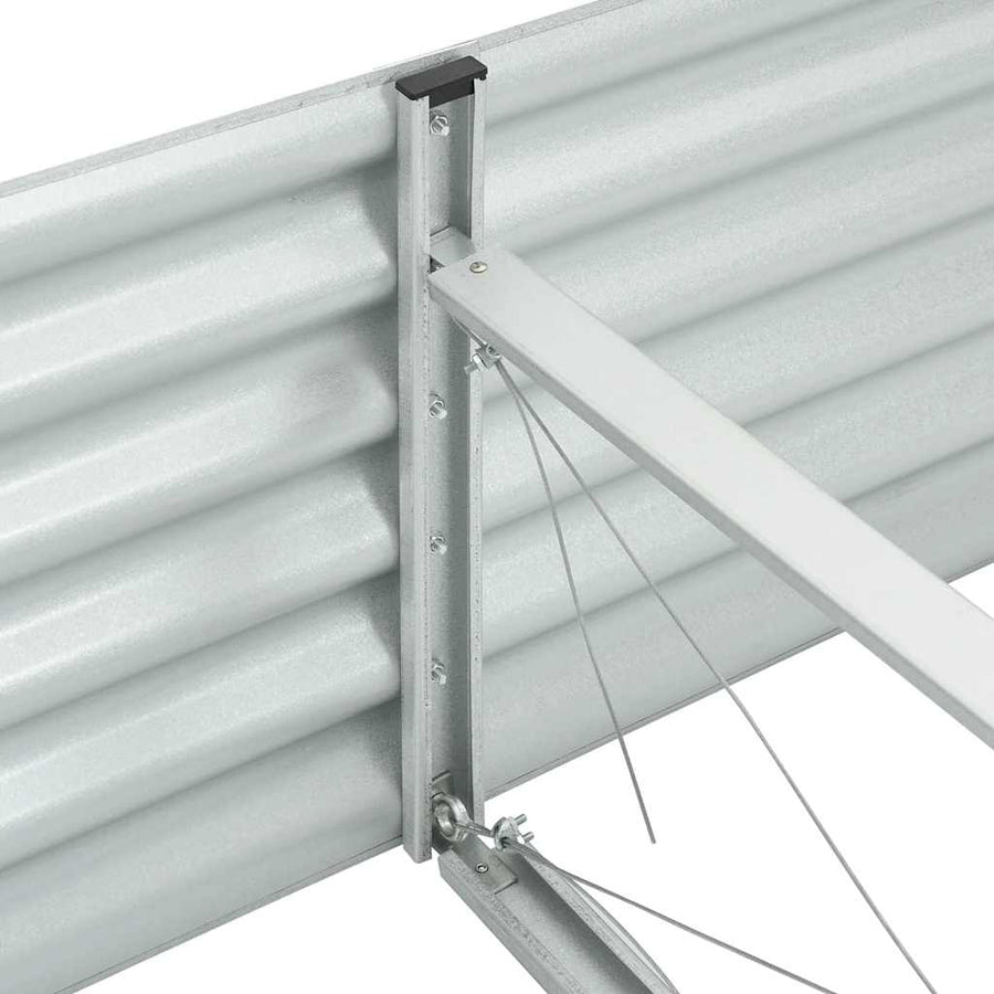 Garden Raised Bed 400x80x44 cm Galvanised Steel Silver