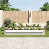 Garden Raised Bed 400x80x44 cm Galvanised Steel Silver