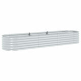 Garden Raised Bed 320x80x44 cm Galvanised Steel Silver