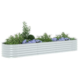 Garden Raised Bed 320x80x44 cm Galvanised Steel Silver - Top-Down View