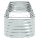 Garden Raised Bed 320x80x44 cm Galvanised Steel Silver - Rear View