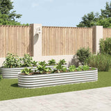 Garden Raised Bed 320x80x44 cm Galvanised Steel Silver