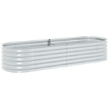 Garden Raised Bed 240x80x44 cm Galvanised Steel Silver