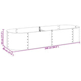Garden Raised Bed 240x80x44 cm Galvanised Steel Silver - Low Angle
