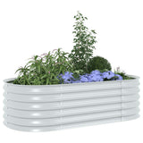 Garden Raised Bed 160x80x44 cm Galvanised Steel Silver - Top-Down View